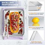 10.4 Inch Baking Sheet Pan with Rack Set, Joyfair Stainless Steel Toaster Oven Pans Tray & Cooling Racks for Cookie/Jelly Roll/Bacon/Meat, Commercial Metal & Rust-free, Dishwasher Safe