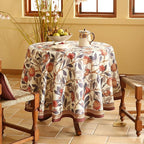 patdrea Designer Linen Small Round Tablecloth,Vintage Pomegranates and Leaves Tree Fall Tablecloths,Table Decor Cover for Kitchen Dining,Christmas,Thanksgiving,Party,Diameter 55"-Tehran a