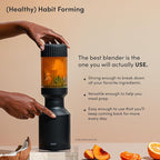 The Beast Mini Blender | Mini Countertop Kitchen Blender | Blend Smoothies and Shakes, Dressings, Sauces, Dips | Straw Cap and Straws Included | 600W (Cloud White)