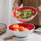 17” x 10” Rectangular Large Serving Platters, 2 Pieces Melamine Serving Trays Sets for Serving Food For Christmas, Mother's Day, Parties, Wedding, Gatherings, Dishwasher Safe. Reactive Red