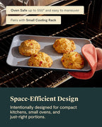 Caraway Nonstick Ceramic Small Baking Sheet Duo (9x13”) – Non-Toxic, PTFE & PFOA Free – Oven Safe – Aluminized Steel Core – Mini Sheet Pan for Baking, Roasting & More - Slate
