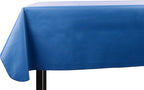 Yourtablecloth Heavy Duty Vinyl Rectangle or Square Tablecloth – 6 Gauge Heavy Duty Tablecloth – Flannel Backed – Wipeable Tablecloth with Vivid Colors & Many Sizes 52 x 120 Royal Blue