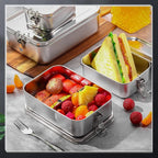 Umigy 5 Pcs Stainless Steel Food Containers 550/850/1200/1400/2400 ml Metal Bento Lunch Box Stainless Steel Food Storage Containers, Lockable Clips to Leak Proof, Reusable Dishwasher Snack Boxes