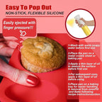 12 Cup Silicone Muffin Pan，Regular Size Cupcake Pan Great for Making Muffin Cakes, Bread, Tart - Piping Bags and Tips Set，Silicone Baking Cups-2 Pack