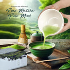 6 Pcs Matcha Whisk Set | Matcha kit with White Bowl, Bamboo Whisk, Scoop, Sifter, Holder for whisk & Cleaning Cloth, Traditional Matcha Set in Magnetic Gift Box