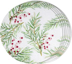 FunWheat Round Placemats Set of 6 Table Mats for Dining Tables Washable Non-Slip Place mats 15 Inch for Christmas(Christmas Tree, 6pcs)