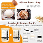 Sourdough Starter Kit, Sourdough Bread Baking Supplies, Cotton Rope Banneton Bread Proofing Basket Set with Sourdough Starter Jar for Bread Making Baking, Sour Dough Kit Tools Gifts for Bakers Women