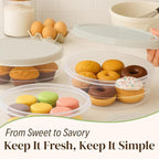 Evelots 2-Pack 10-Inch Airtight Food Storage Container with Lid - Portable Carrier for Pies, Cakes, Cupcakes & More - BPA-Free Clear Plastic - Secure & Easy Transport