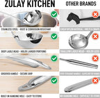 Zulay Kitchen Stainless Steel Soup Ladle - 13” Large Ladle for Soups, Stews & Sauces - Durable, Heat-Resistant, Rust-Proof & Dishwasher Safe Kitchen Utensil with Ergonomic Handle