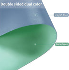 Leather Table Cover,1.8mm Thick,30x48 Inch Desk Cover,Large Desk Mat,Table Protector,Table Cover Protector,Table Top Protectors for Wood,Desk Writing Mat(Grayish Blue+Dark Green,30x48)