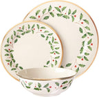Lenox 883430 Holiday 3-Piece Place Setting, Christmas Set, Hosting, Red & Green
