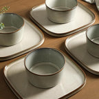 Stone Lain Cairo 24-Piece Dinnerware Set Stoneware, Plates and Bowls Set, Microwave and Dishwasher Safe, Includes Dinner and Salad Plates, Cereal Bowls, Dishes for 8, Grey