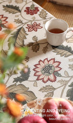 ISAENNE Designer Provence Floral Tablecloth Rectangular,Linen Colorful Washable Indoor Table Cloth,Durable Decor Tablecloths for Dining Thanksgiving Kitchen Christmas,55"*87"-Ratina