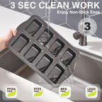 HONGBAKE 2 Pack Mini Loaf Baking Pans 8-Cavity, Nonstick Small Cornbread Pan, Tiny Banana Bread Pan Set, Heavy Duty Brownie TIn, Dark Grey