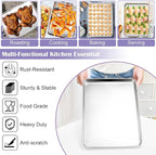 E-far Large Baking Sheet with Wire Rack (2 Pans + 2 Racks), 20 x 14 Inch Stainless Steel Cookie Pans Tray & Cooling Rack for Baking, Non Toxic & Heavy Duty & Rust Free, Oven & Dishwasher Safe