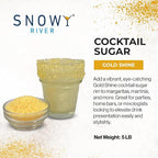 Snowy River Gold, Cocktail & Margarita Sugar Rimmer - Vibrant Color Glass Rimming Sugar with Medium Crystal Texture - 80oz