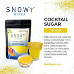 Snowy River Yellow, Cocktail & Margarita Sugar Rimmer - Vibrant Naturally Colored Sugar for Cocktail Rimming, Baking & Decorating, Medium Crystal - 4oz