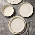 Stone Lain Claire 12-Piece Dinnerware Set Stoneware, Plates and Bowls Set, Dishwasher and Microwave Safe, Dish Set for 4, White