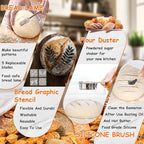 Sourdough Starter Kit, Sourdough Bread Baking Supplies, Cotton Rope Banneton Bread Proofing Basket Set with Sourdough Starter Jar for Bread Making Baking, Sour Dough Kit Tools Gifts for Bakers Women