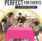 Exquisite 66% Thicker Premium Plastic Table Cloth Rectangle Table Cover 0.5 Mil 6 Pack Cerise Table Cloth 54 Inch x 108 Inch Disposable Tablecloth Won't Tear Easily Like Cheap Thin Brands