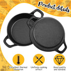 10 Pack Mini Cast Iron Skillets 6.3 x 6.3 x 1.5 Inch Cast Iron Pan Small Ramekin Set Black Casserole Dish Cookware Oven Safe Mini Skillets for Kitchen Indoor Outdoor Picnic