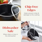 Orfeo 2.4QT Nonstick Saucepan with Lid, Made in Italy, Diamond Ceramic PFAS-Free Cookware, Induction Ready, Scratch Resistant, Laser-Fused Surface for Durability, Dishwasher Safe, Black