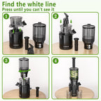 Cold Press Juicer – 6.5" Extra Large Feed Chute Fit Hands-Free Electric Masticating Juicer Machine, 350W Slow Masticating Juicer Machine for Whole Fruit and Vegetables – Easy Cleanup & Assembly