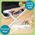 Home Logic Vacuum Bags for Food Sealer Pre-Cut Combo Pack 16gal & 32qt for Freezer and Sous Vide - Microwave Safe Clear