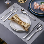 Lemeya 20-Piece Silverware Set for 4,Heavy Duty 18/10 Stainless Steel Cutlery Set with Forged Stand Knife,Modern Flatware Utensils Set,Forks Spoons and Knives Set,Mirror Polished,Dishwasher Safe