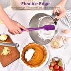 14in Extra Long Silicone Spatula: U-Taste 480ºF Heat Resistant Flexible Baking Mixer Scraper, Large Rubber Mixing Stirring Scraping Seamless Kitchen Turner Utensil for Nonstick Cookware (Purple)