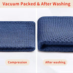 Homaxy 100% Cotton Waffle Weave Kitchen Dish Towels, Ultra Soft Absorbent Quick Drying Cleaning Towel, 13 x 28 Inches, 4-Pack, Navy Blue