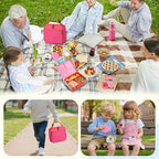 Bento Lunch Box for Kids with 8oz Soup Thermo, Leak-proof Lunch Food Containers with 5 Compartment, Insulated Lunch Bag & 17oz Stainless Steel Water Bottle for School, Trvael