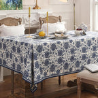 patdrea Designer Vintage Blue Rectangle Tablecloth,Linen Anti-Wrinkle Paisley Pattern Farmhouse Table Cloth,Decor Table Cover Cloth for Kitchen Dining,Christmas,Thanksgiving,55"x87"-Lantang a