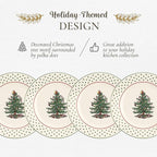 Spode Christmas Tree Polka Dot Dessert Plate (Set of 4) - Festive 8-Inch Stoneware Plates for Holiday Entertaining, Appetizers, Snacks - Microwave, Dishwasher, Freezer Safe Party Appetizer Dishes