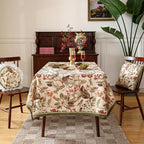 ISAENNE Designer Bohemian Linen Rectangular Tablecloth,Colorful Floral Pattern Table Cloth,Wrinkle Resistant Decorative Tablecloths for Dining Thanksgiving Kitchen Party,55"*87"-Grace A