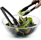 Plastic Tongs for Serving (Pack of 12) 9 Inch - Heavy-Duty Hard Plastic Reusable or Disposable Serving Tongs for Catering, Dinner Parties, Banquets, Buffets, Events, Weddings and Everyday Use, Black