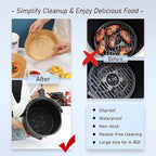 100PCS Air Fryer Paper Liners, Disposable Non-Stick Air Fryer Parchment Paper Fit 4-8QT Air fryer Basket Oil Resistant, Waterproof Baking Paper Roasting Microwave (Round,8 Inch)