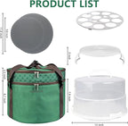 12 Inch Cake carrier Container with Lid and Handles Includes Insulated Bag for Safe Transportation of Buttercream Doesn't Melt Easy for Cakes, Pies and Cupcakes (Green)