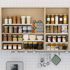 Stackable Expandable Metal Shelf Organizer - Adjustable Wire Storage Rack with Holes for Kitchen, Bathroom, Cabinet, Office - Space Saving, Durable & Sturdy Design（3PACKS/Medium/White