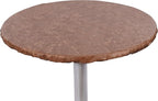 Yourtablecloth Heavy Duty Vinyl Round Fitted Tablecloth (Table Cover) with Flannel Backing Vibrant Colors Elasticized Tablecloth Great for Indoor and Outdoor Dining and Playing Cards 60” Camel Print