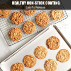 Baking Sheet Cookie Sheet Set of 2, Umite Chef Stainless Steel Baking Pans Tray Professional 12 inch, Non Toxic & Healthy, Mirror Finish & Rust Free, Easy Clean & Dishwasher Safe