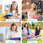 Bento Box Kid Adult Lunch Box 2 Pack, Leakproof Bento Lunch Container 4 Compartment Bento-Style Lunchbox with Utensil Set, On-the-Go Meal and Snack Packing for School, Work, Picnic