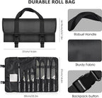 12PCS Portable Knife Set,High Carbon Stainless Steel Professional Kitchen Knife Set,Knife Sharpener With Knife Roll Bag,Suitable for Outdoor Travel,Camping,Barbecue
