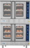 KoolMore 38 in. Full-Size Double Commercial Liquid Propane Convection Oven 108,000 BTU With Stacking And Casters in Stainless-Steel (KM-DCCO54-LPC)