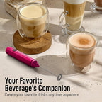 Frother Portable & Compact Handheld Foam Maker Lattes, Cappuccinos (Dragonfruit, Froth N Go)