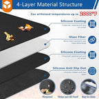 Round Under Grill Mat for Outdoor Grill, 39 Inch Anti-Slip BBQ Floor Mats, Easy to Clean Reusable Fireproof Grill Pad, Oil-Proof Waterproof Protector for Deck Fireplace Pit Mat Black