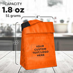DISCOUNT PROMOS 100 Hook and Loop Insulated Lunch Bags Set - Customizable Text, Logo - Polyester, Durable, Vibrant, Reusable - Orange