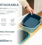 U Konserve Platinum Silicone Food Storage Bento Box Dual Seal Rectangle Container - Leak Proof, Shatter Proof, Dishwasher Safe, Plastic Free - 48oz (Seafoam)