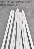 17-Inch Large Metal Barbecue Skewers,HONSHEN Heavy Stainless Steel 3/8 Inch Wide Blade with Hardwood Handle Long Flat BBQ Skewers for Grilling Meat,Chicken,Shrimp,Vegetables-Set of 12 (17 INCH)