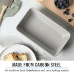 Martha Stewart Carbon Steel Nonstick 9 Inch Loaf Pan | Cool Gray | Deep Shape | Warp-Resistant | Pack of 6